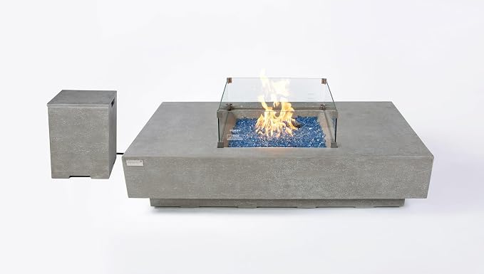 Elementi+ | Bundle Monte Carlo Gas Fire Pit Cast Concrete 60" Rectangular Fire - Image 8