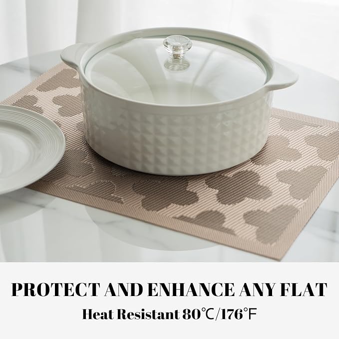 Placemats Set of 6 Vinyl/Plastic Woven Place Mats - Image 5
