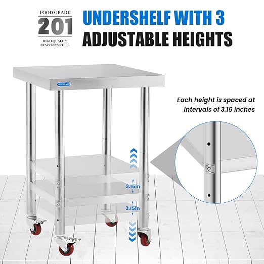 Stainless Steel Table for Prep & Work - Image 7