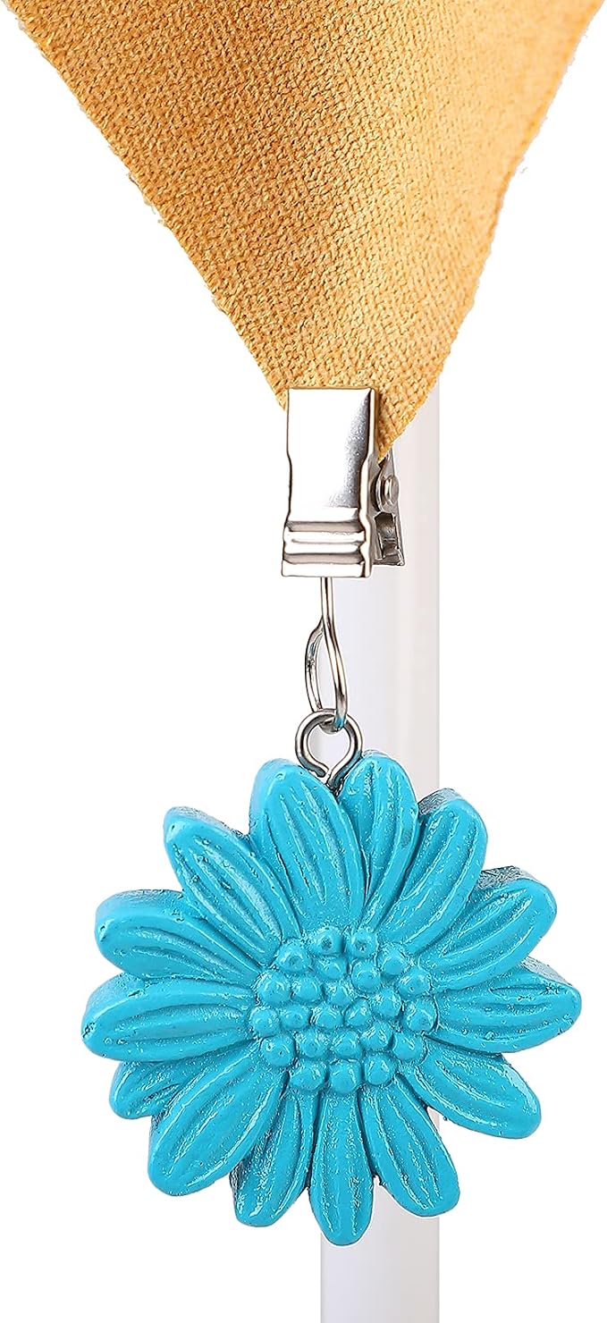 TwoFish Home Set of 4 Colorful Sunflower Resin Tablecloth Weights Clips - Image 5