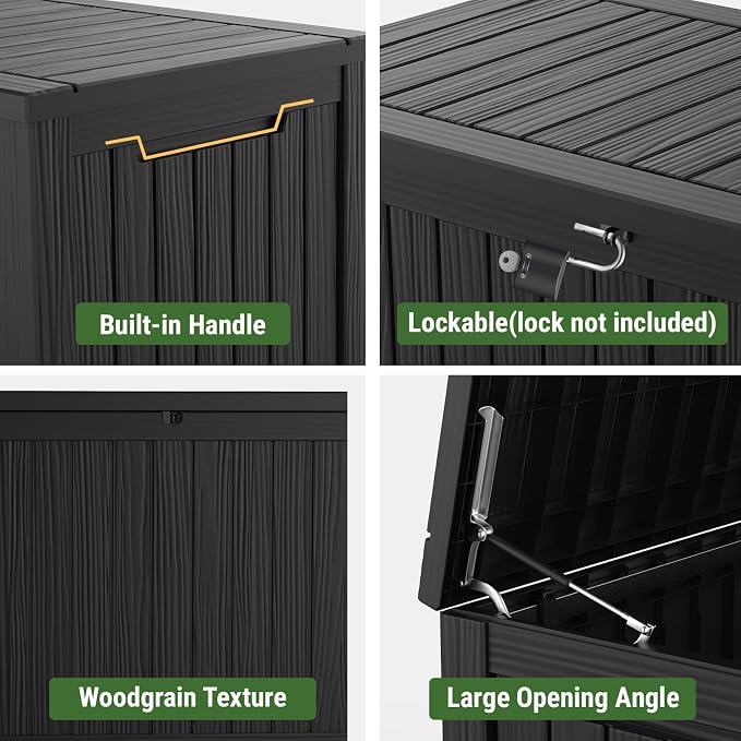Mars Villa 180 Gallon Outdoor Storage Box Waterproof, Extra Large Resin Deck Box - Image 7