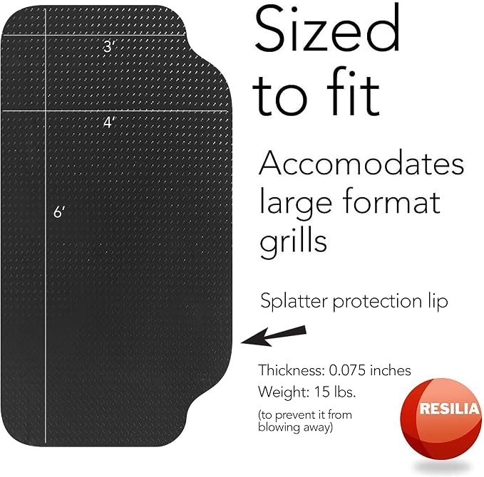 RESILIA Large Under Grill Mat – Heavy Duty, Reusable Outdoor Floor Protector - Image 4