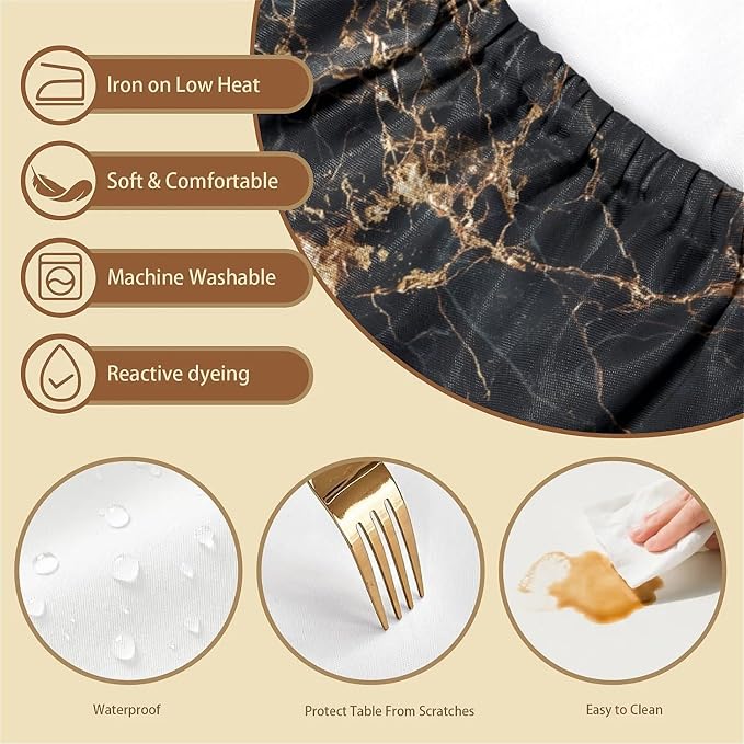 Rectangle Table Cloth Cover Waterproof Elastic Fitted Polyester Fitted - Image 3