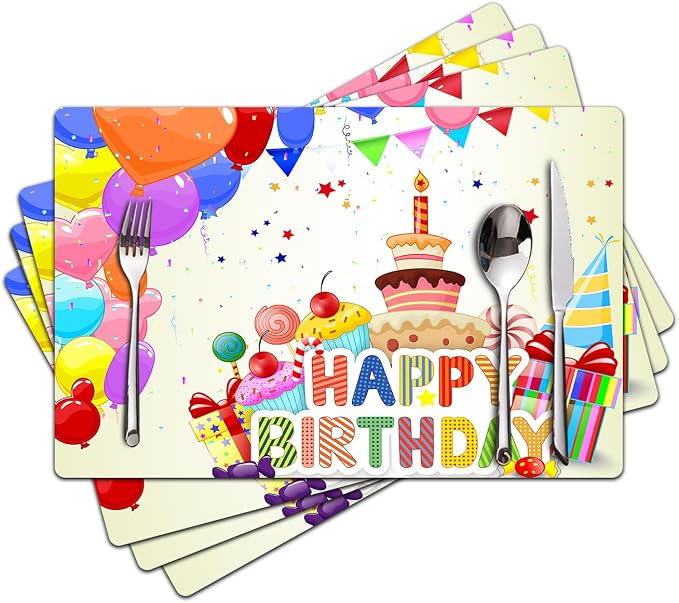 Birthday Placemats Set of 4 by Unknown