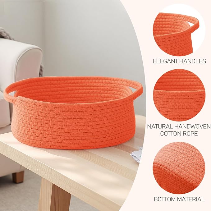 Woven Basket, Small Rope Storage Bin - Image 3