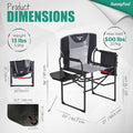 Folding Camping Chairs 2-Pack, Black, 500 lb Capacity