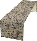 Farmhouse Animal Table Runner, Vintage Country Cow Chicken Sheep Pig Rustic by JanJCurt