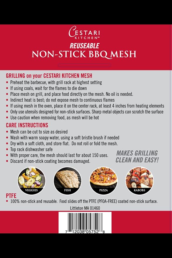 Cestari BBQ Grill Mats Non Stick Grill Toppers- Extra Large Cut to Fit - Image 9