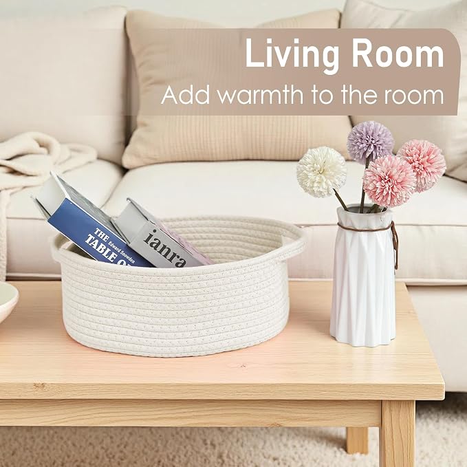 Woven Basket, Small Rope Storage Bin - Image 7