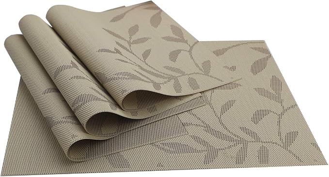 Gugrida Place Mats PVC Set of 6, Table Placemats Set of 6 PVC Washable Woven - Image 5