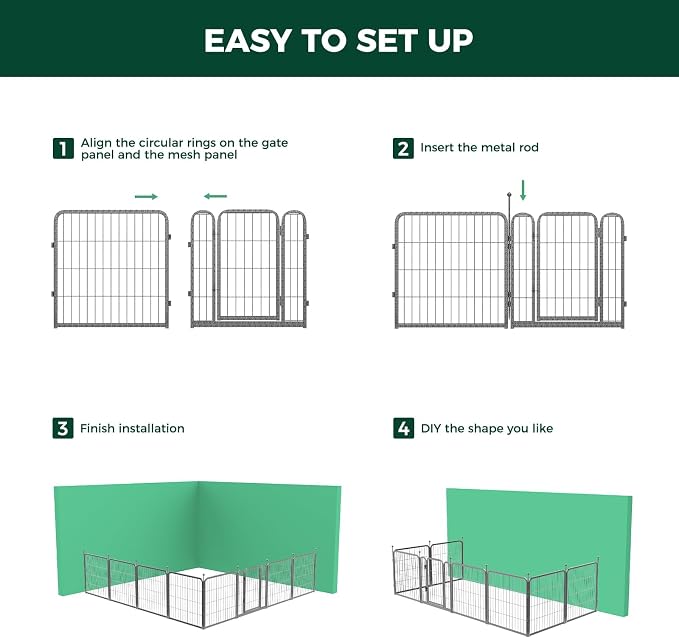 FXW Garden Fence Outdoor for The Yard – 24in x 88.8ft Heavy Duty Metal Animal - Image 6