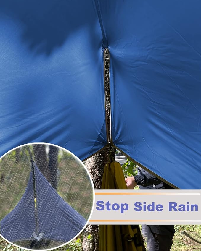 Camping Hammock with Rain Fly and Bug Net, 2-Person Nylon Oxford