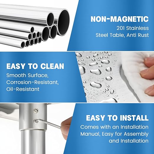 Stainless Steel Table for Prep & Work - Image 4