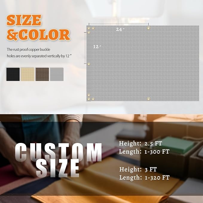 2.5' x 102' Balcony Privacy Screen Fence Cover - Image 6