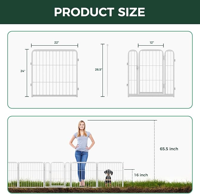 FXW Garden Fence Outdoor for The Yard – 24in x 30.4ft Heavy Duty Metal Animal - Image 4