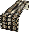 African Table Runner, African Art Elephants Geometric Tribal Ethnic Table Runner by Unknown