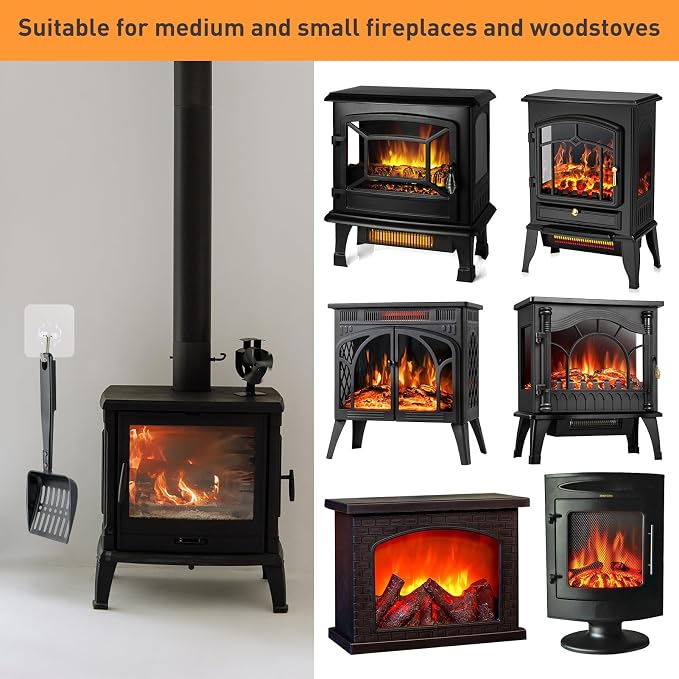 2PCS Hollow Out Fireplace Ash Sifter, 13 Inch Metal Black Coal Shovel Heat - Image 5
