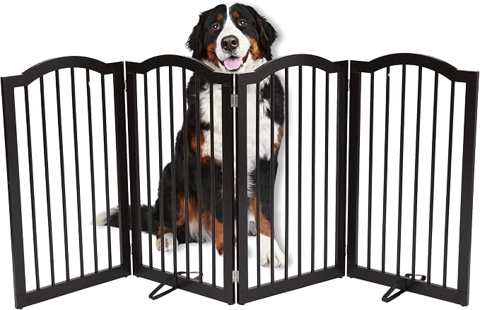 INTERNET'S BEST Dog Gate with Support Feet, Indoor Freestanding Pet Barrier by BIRDROCKHOME