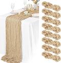 8 Packs Cheesecloth Table Runner 10FT Long Boho Gauze Fabric Table Runner by Lamshionow