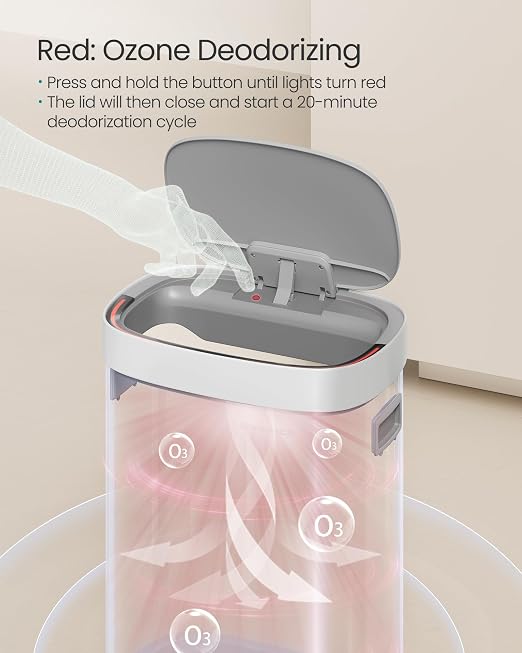 SONGMICS Kitchen Trash Can, 17.2-Gallon Motion Sensor Garbage Can, Stainless - Image 3