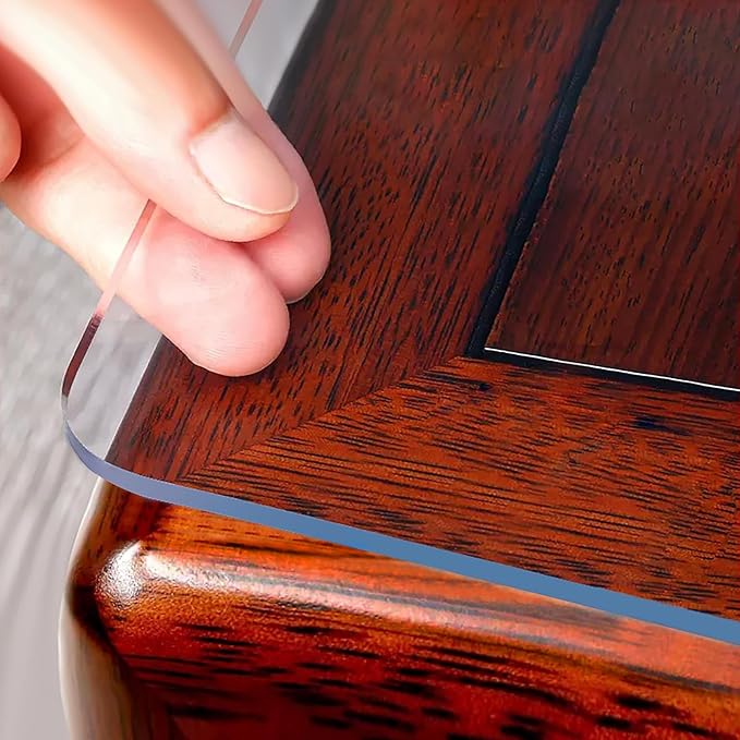 Clear Table Protector 23.6 x 47 Inch, 2mm Thick Plastic Table Cover, Waterproof by OstepDecor