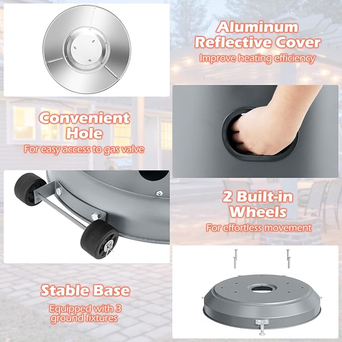 Tangkula 50, 000 BTU Propane Outdoor Heater, Patio Heater - Image 8