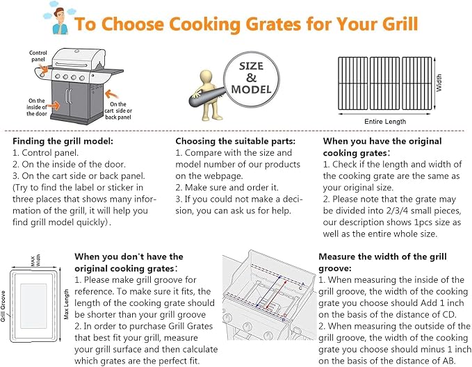 Grill Grates for Charbroil Performance 463448021 463449021 463451022 463450022 - Image 7