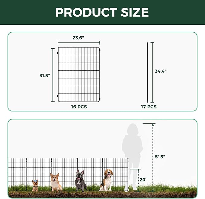 FXW Decorative Garden Fence for Yard - 32in x 31.5ft 16 Panels - Metal Fencing - Image 3