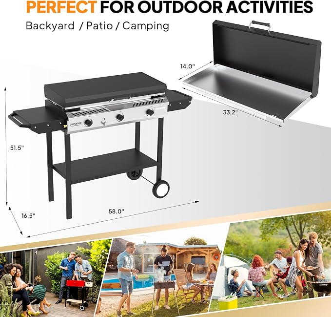 ROVSUN 2-in-1 Propane Stove & 33'' Griddle Combo - Image 6