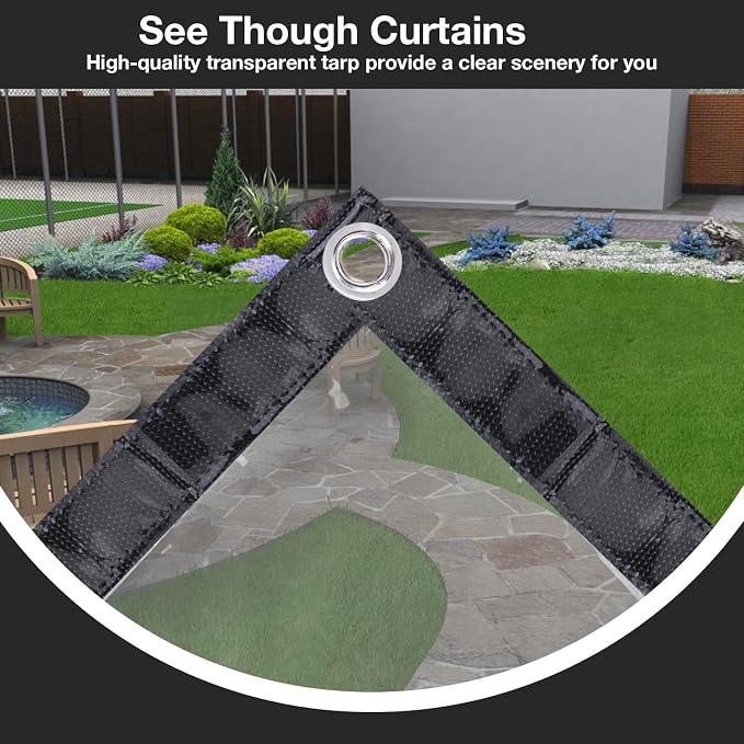 Clear Tarp, 15 Mil Clear Vinyl PVC Tarp Waterproof Tarpaulin 100% Transparent - Image 5