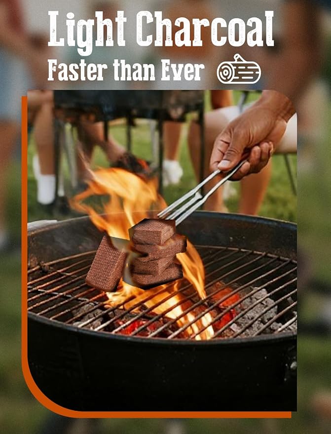 E500 Fire Starter for Campfires, Fire Pits, Larger Charcoal Fire Starter Squares - Image 6