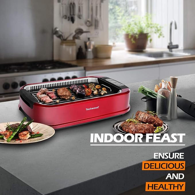 Smokeless Indoor Grill, Techwood 1500W Electric Grill Portable Korean Grill - Image 5