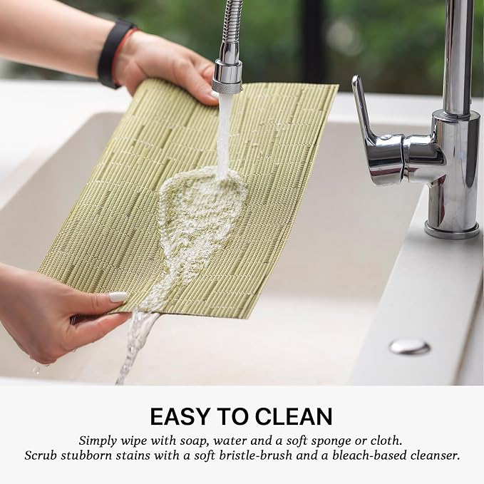 LEXMORE Placemats Set of 8 Vinyl/Plastic Woven Place Mats - Image 4