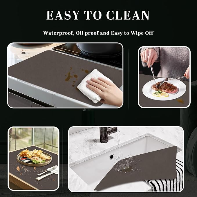 BLESWIN Faux Leather Placemats, 12×17 Inch -Double Side Texture Color Table Mats - Image 6