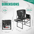Chairs: Heated Folding Camp Chair with Side Table, Black