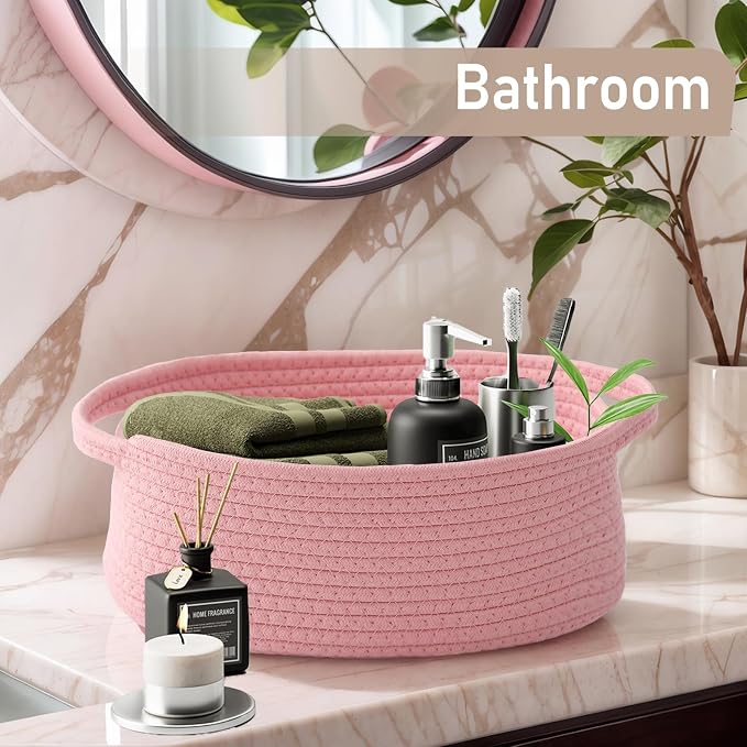 Woven Basket, Small Rope Storage Bin - Image 8