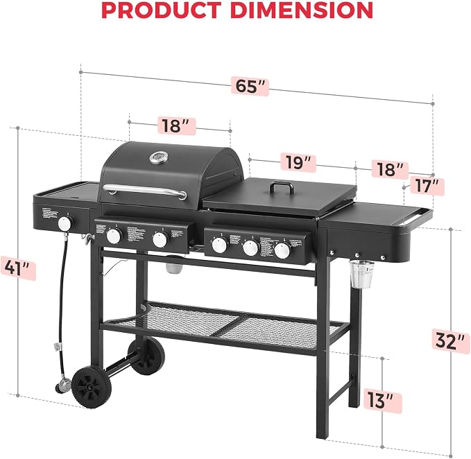 Lyromix 5 Burners Gas Grill and Griddle Combo - Image 2