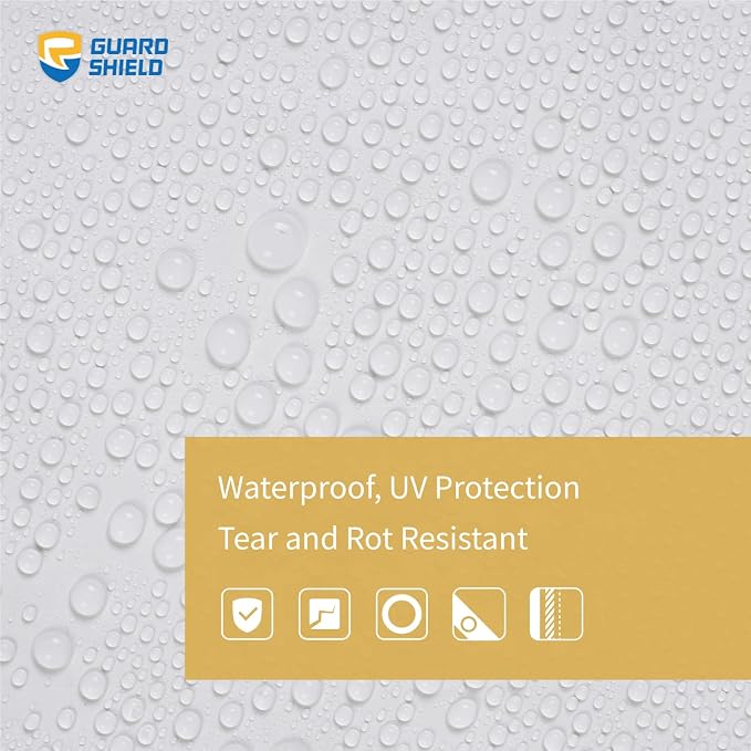 GUARD SHIELD White Tarp 12x16 Feet Medium Duty All Purpose Poly Tarps Cover 7mil - Image 3
