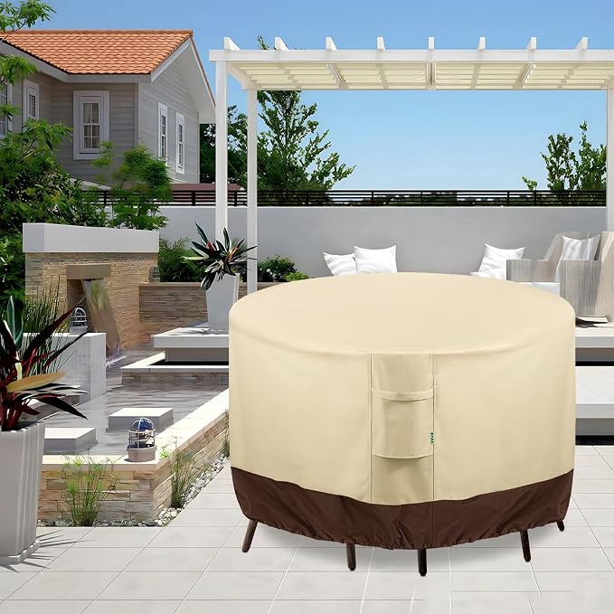 Round Patio Furniture Covers, 600D Heavy-duty UV-Resistant Fade-Proof Protection - Image 9
