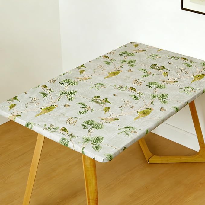 Rectangle Picnic Table Cloth, Elastic Waterproof Fitted Vinyl Tablecloths - Image 8