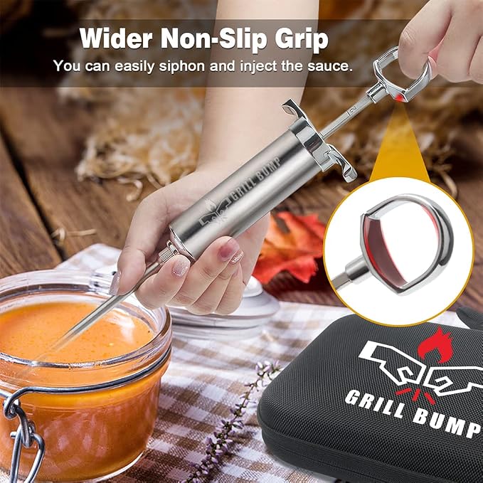 Meat Injector Syringe Kit with 3 Professional Marinade Injector Needles and - Image 2