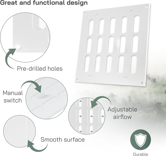 Vent Systems 8" x 8" Inch Metal Air Vent Grille - Image 4