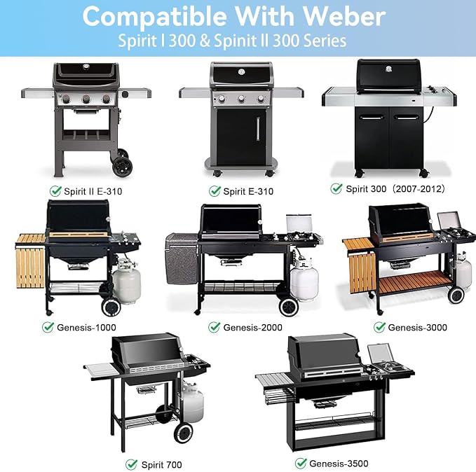 Full-Size Griddle Inserts for Weber Spirit 300 Spirit II 300 Series, Flat Top - Image 3