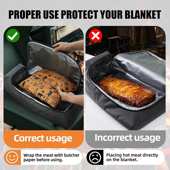 BBQ Blanket for Resting Meat, Leak-Proof Insulated Meat Resting Bag, 270° Top - Image 4