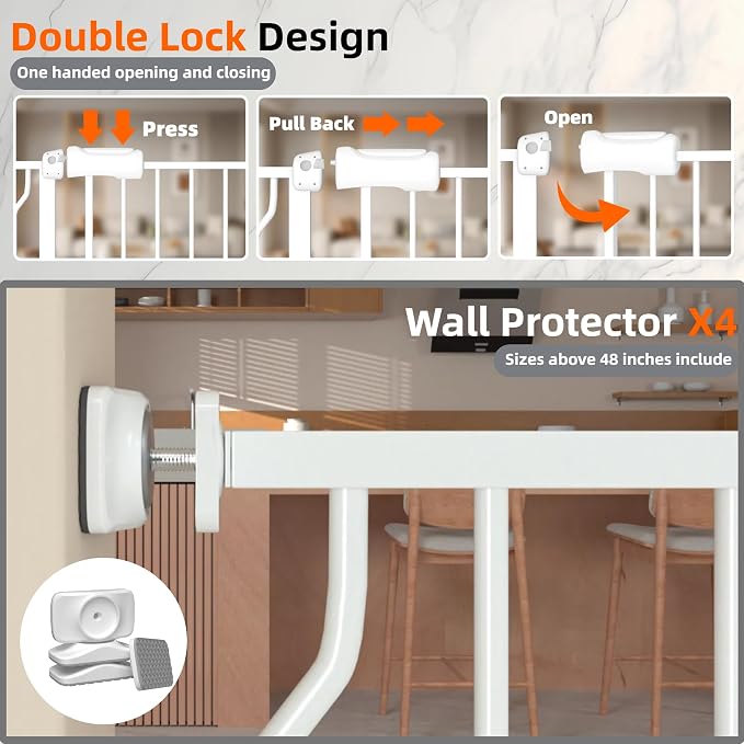 TSAYAWA Extra Wide Walk Through Baby Gate - Image 4