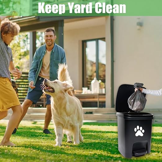 Dog Poop Trash Can Outside, Dog Waste Trash Can - 10L Black - Image 2