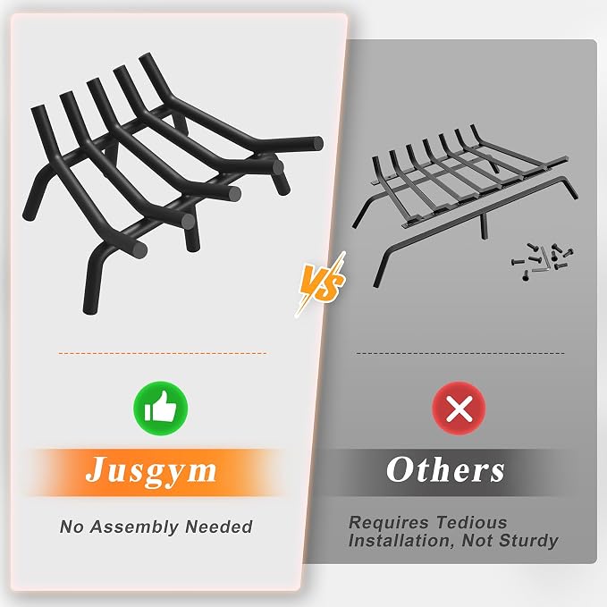 Fireplace Grate 17 Inch with 6 Support Legs, Round Solid Steel Heavy Duty - Image 5
