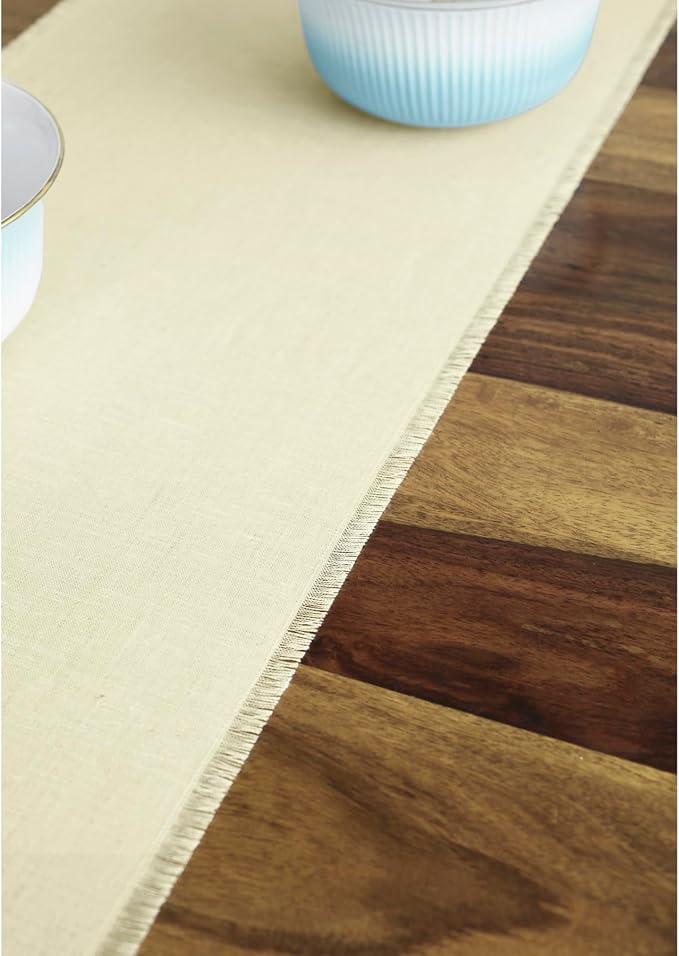 Solino Home Linen Creamy Ivory Table Runner 108 Inches Long - Image 9