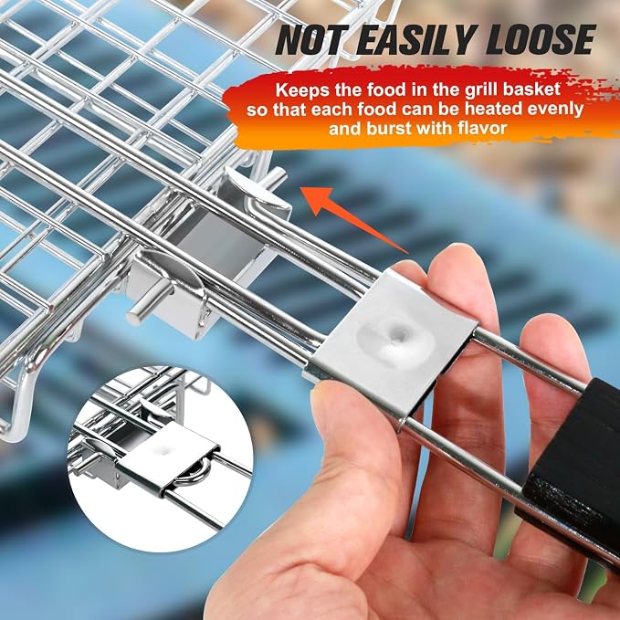 Grill Basket for Outdoor Grill, Stainless Steel Grilling Basket - Image 6