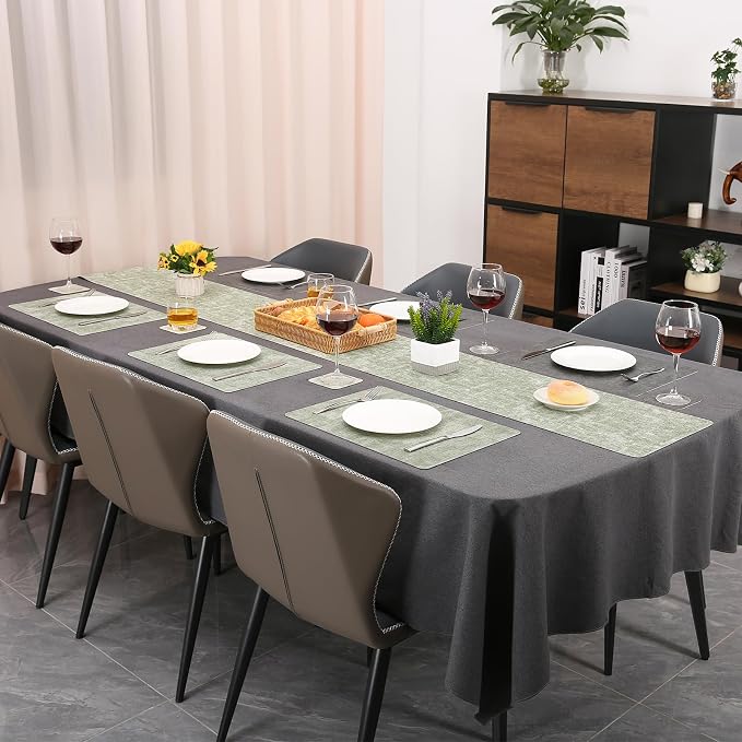 Table Runners 72 Inches Long, Dual-Sided Faux Leather Farmhouse Table Runner - Image 6